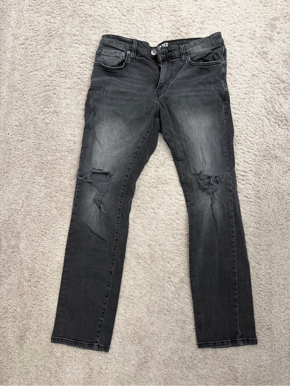 Slim Fit Distressed Black Men's Jeans